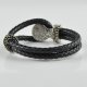 Wrap Leather bracelet with Amber for men 